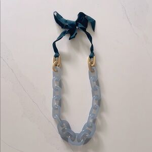 Elegant Gold and Blue Chain Necklace